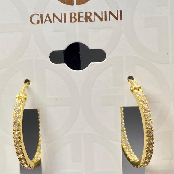 NWOT Giani Bernini CZ Gold Hoop Earrings